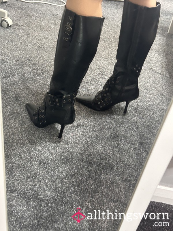 Foot Dangle In Knee High Boots