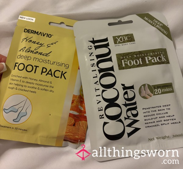 Foot Ignore Call Whilst I Wear These Moisturising Foot Masks And Then Rub All The Goodness Into My Feet 😍