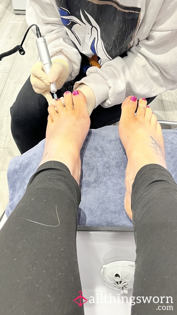 Foot Manicure Pictures,pink Gel,toe Ring