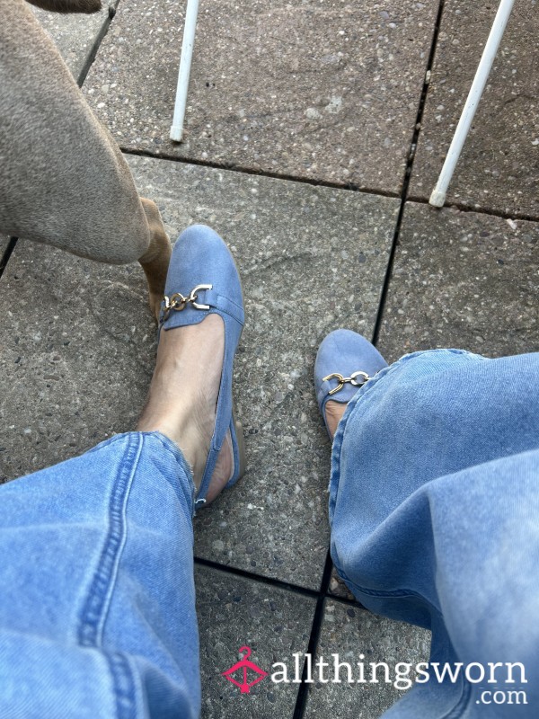 Foot Video In My S**y Blue Flats/sandals