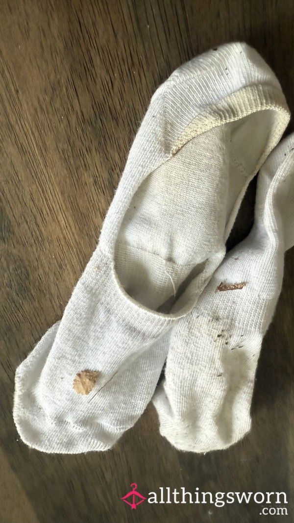 Footie Socks Worn All Morning Working In The Yard.