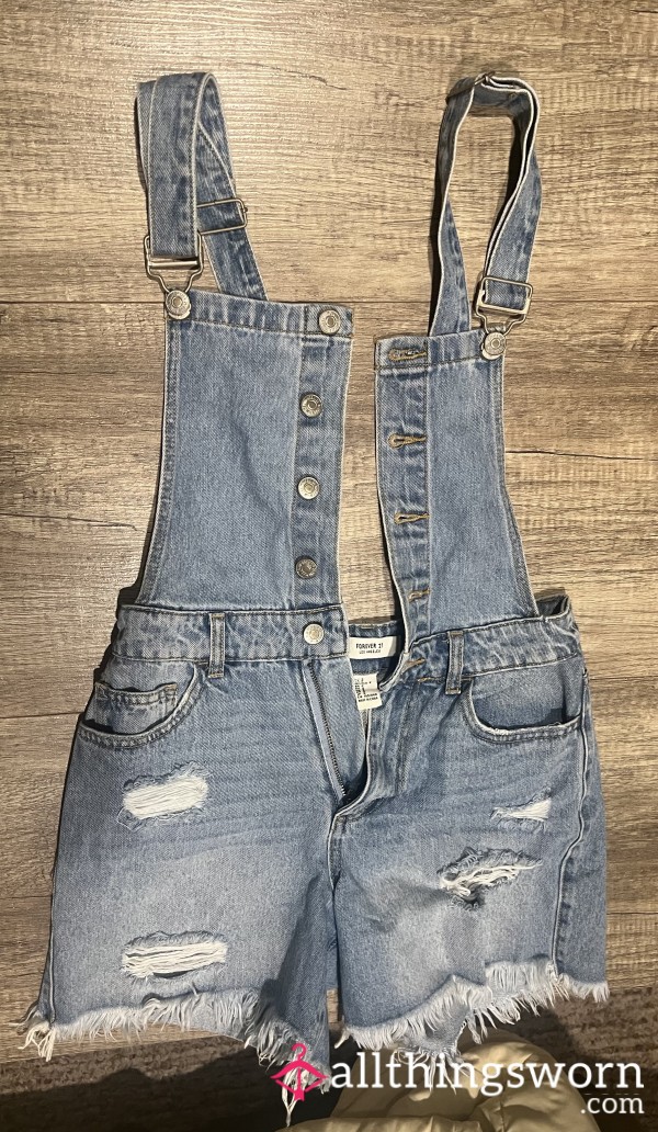Forever 21 Jean Bib Shorts Size 3