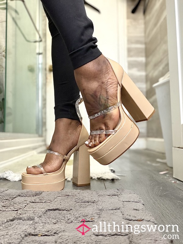 Forever 21 Platform Heels Featuring A Chunky Block Heel