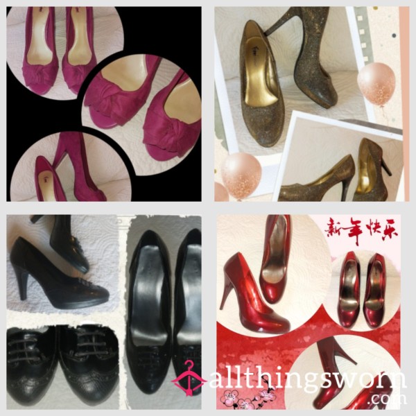 Four Pairs Size 12W High Heel Wardrobe Package