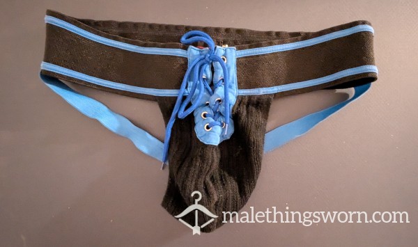 FR Black & Blue Drawstring Jockstrap – XL