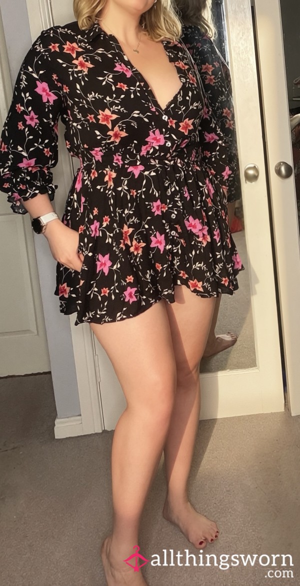 Free People Flowery Shirt Dress