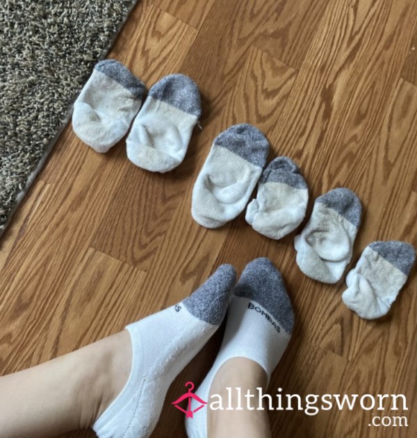 FREE SHIPPING- 2 Day Wear+ 2 Gym Trip White/Grey Bombas- Ready To Wear