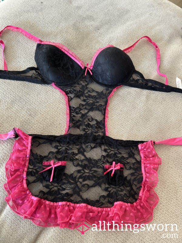French Maid Lace Apron Teddy Lingerie