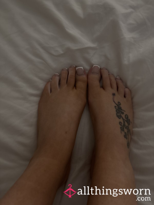 French Manicure Toes Waiting For You, Can Be Sucked On Request By Partner
