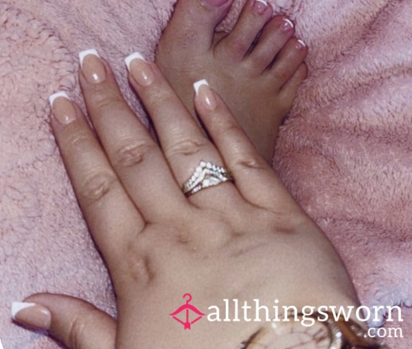 Matching French Mani & Pedi 🤤🔥 10 Picture Bundle