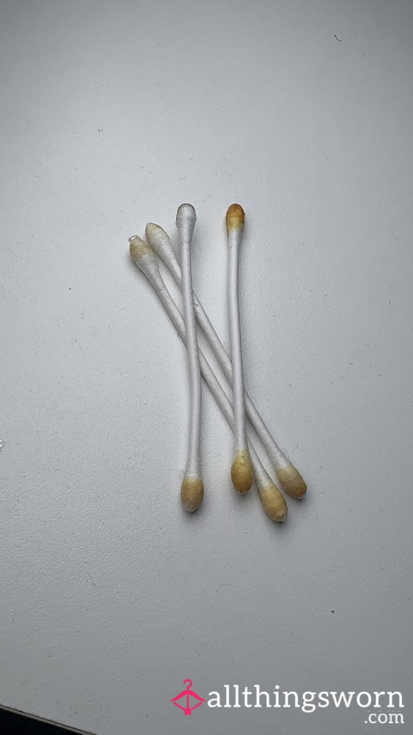 🟡 Fresh Dirty Earwax Coated Cotton Buds – Used Cotton Buds  🟡