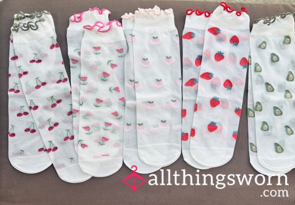 🍓Fresh & Fruity Sheer Socks – Yours To Taste 🍒