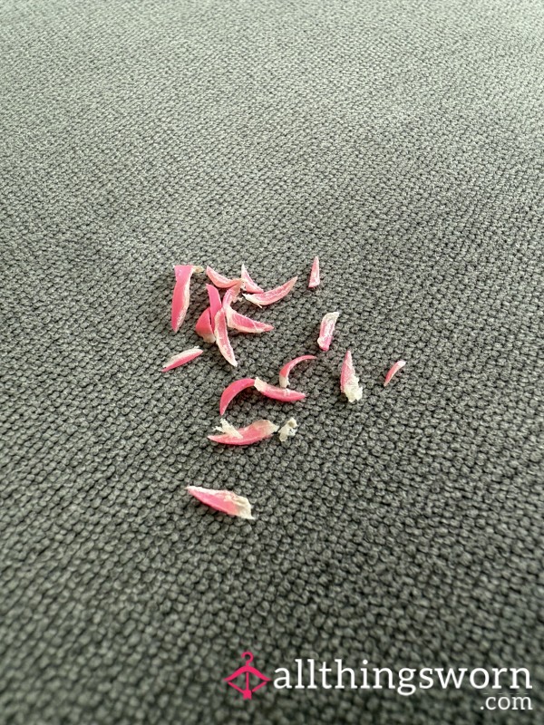 Fresh Toe Nail Clippings (with Gel Polish On)