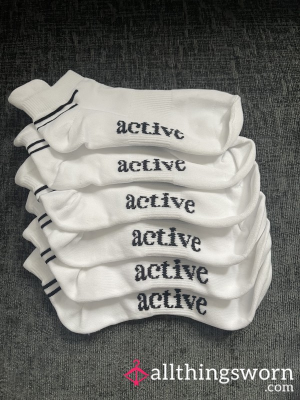 Fresh White/Black Ankle Socks