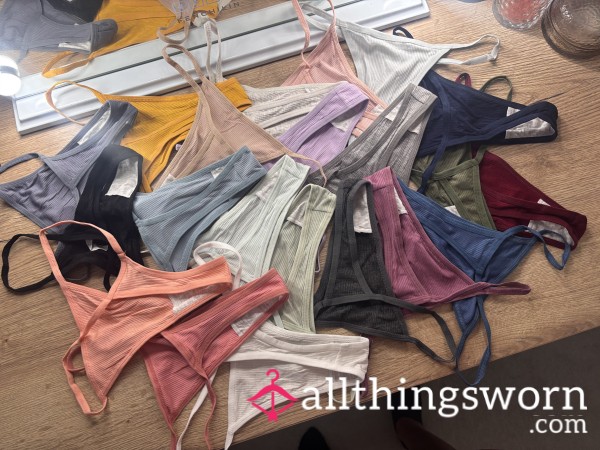 😈 2 DAY WORN THONGS + VIDEO 👀💋 Still Holding Every Little Secret From The Last 48 Hours… Worn Slowly, Stretched Just Right, And Left Exactly How You’d Want Them.