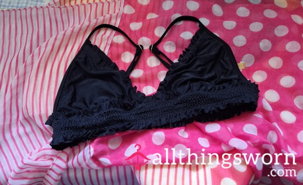 Frilly Black Bikini Top