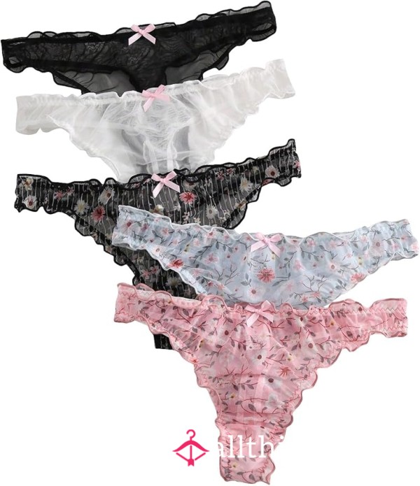 Frilly Flor*l Low Rise Panties