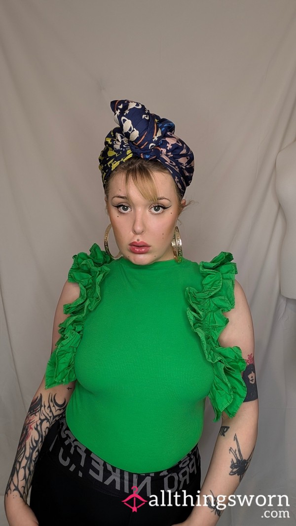 FRILLY GREEN BODY SUIT