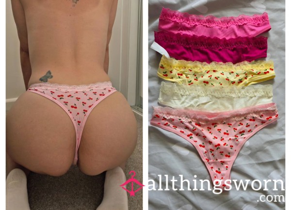 Lace Top Cotton Thongs 💖