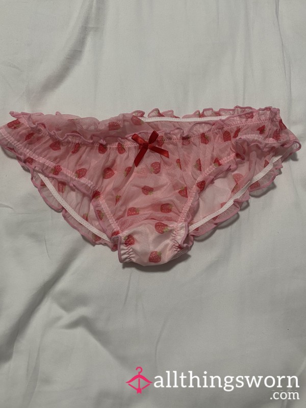 Frilly Pink Strawberry Panties (USED)