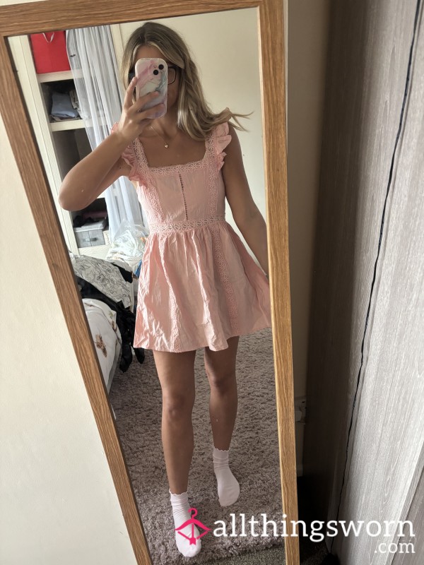Frilly Pink Worn Socks