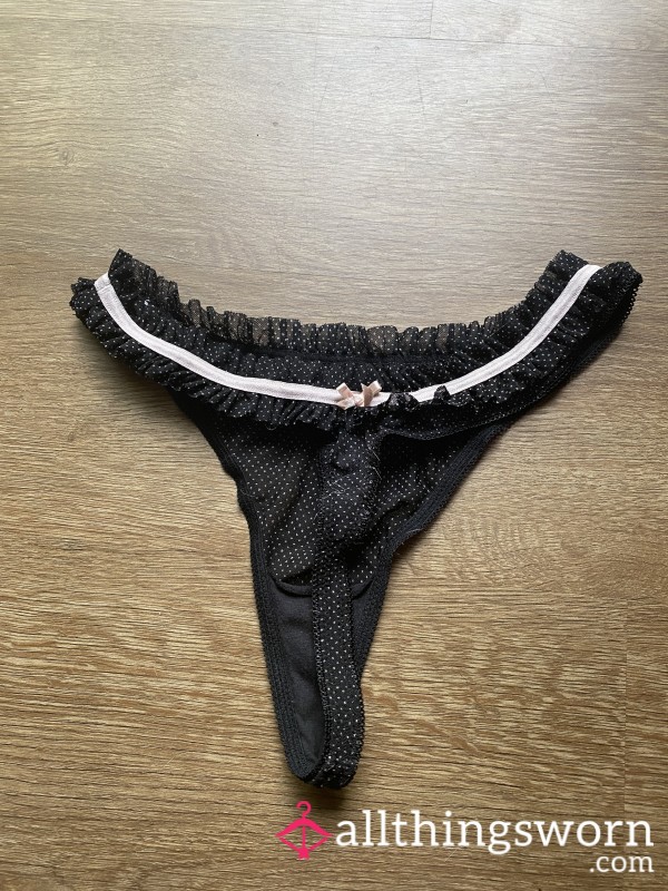 Frilly Polka Dotted Thong
