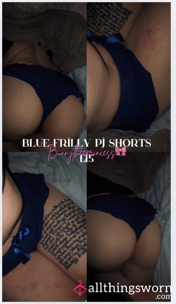 Frilly Royal Blue Cotton PJ Shorts 💙