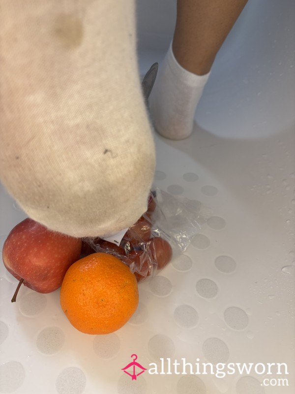 Fruit Crushing In Dirty White Socks