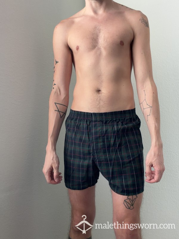 Fruit Of The Loom Boxers (dark Green Plaid)