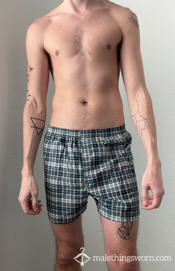Fruit Of The Loom Boxers (green Plaid)