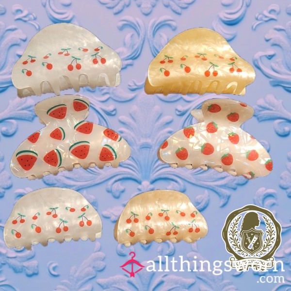 Fruit Pattern Half Moon Hair Claws