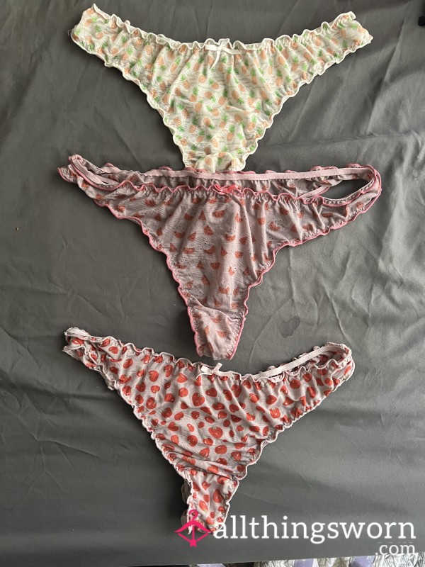 Fruit Print Cheeky Panties - L