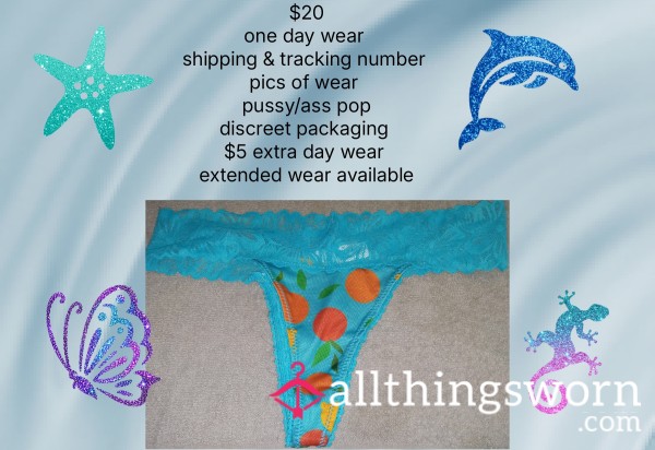 Fruity Printed Thong With Lace