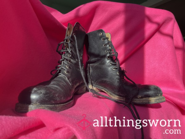 Frye Leather Lace Up Boots - 9 1/2 Or 10