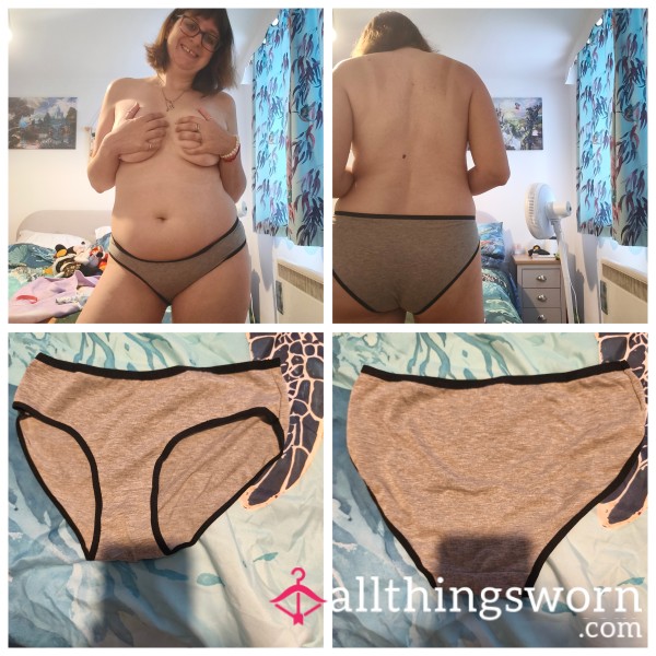 Full Back Grey Cotton Knickers