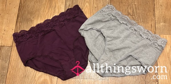 Full Back Panties With Lace Trim