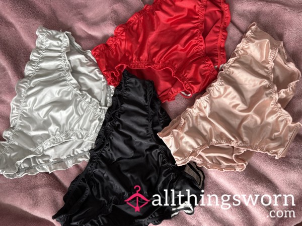 Full Back Satin Panties Size M