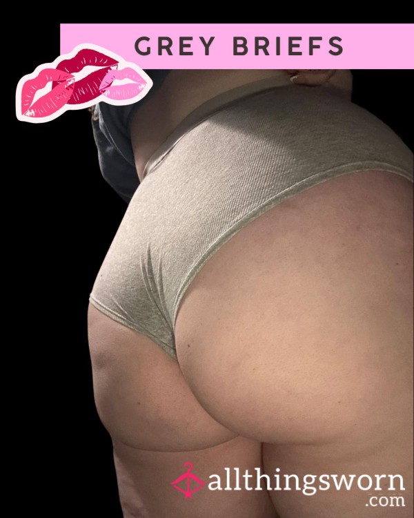 Grey Briefs | Worn All Day, Soft & Simple ❤️ (UK 16/L + Delivery Included)