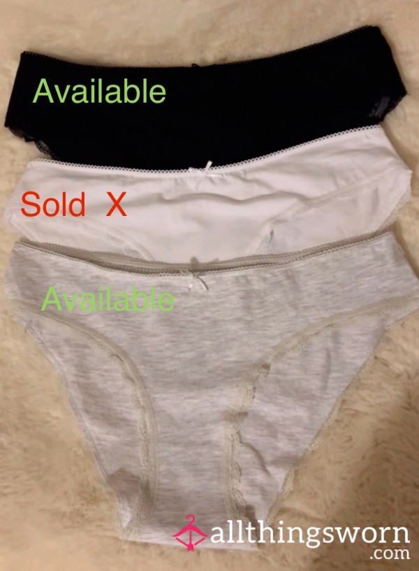 Full B*m Big Worn Creamy Knickers 24 Hour Wear
