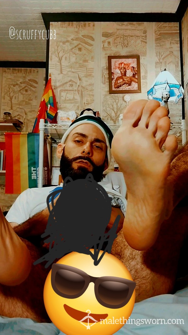 Edging My Leaky C*ck W/  My Soles In Your Face