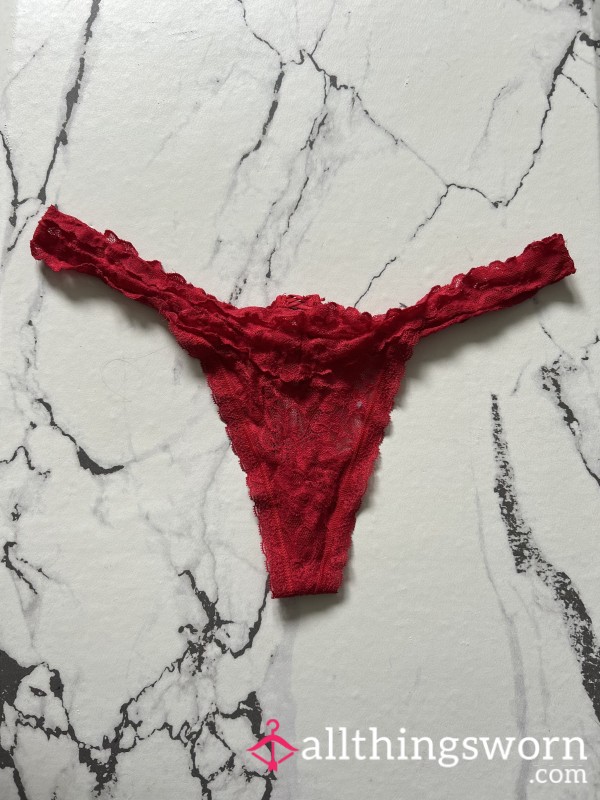 Full Red Lace Thong