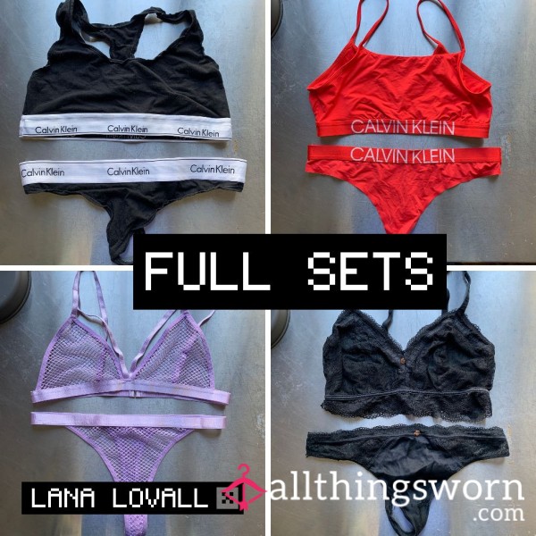 Full Sets (Thong & Bralette) - Worn, Message To Choose Options