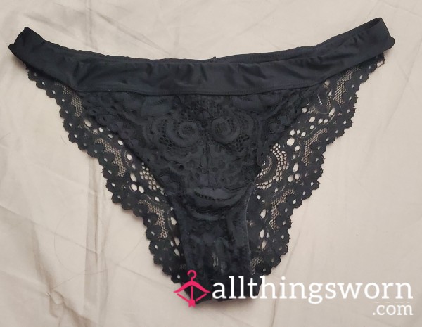 Panties. S**y Black Lace Fullback Panties