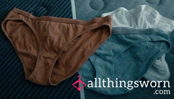 Full/bikini PANTIES- 48 Hours Worn With 2 Pictures Front View And Back View