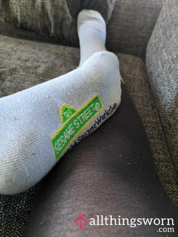 Fun Baby Blue Socks 🩵 Slightly Worn