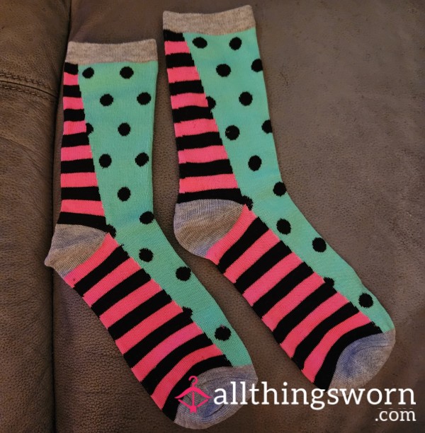 Fun-Pink & Teal Socks