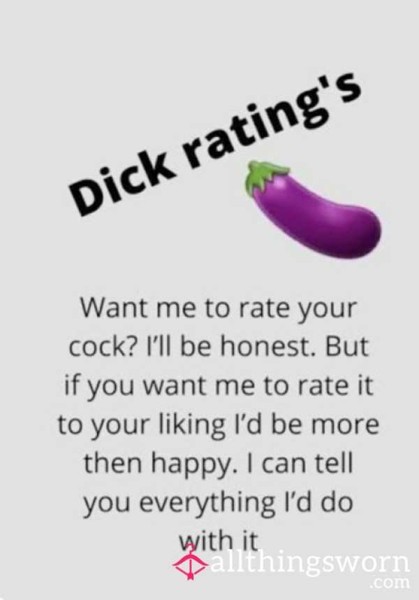 🍆Honest Detailed D*ck Rating🍆