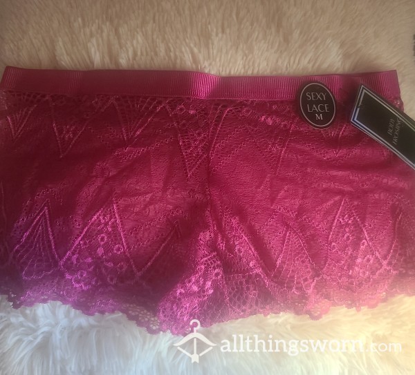 Fuschia Lace Boyshort Panty