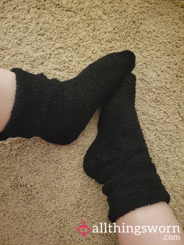 Fuzzy Black Socks