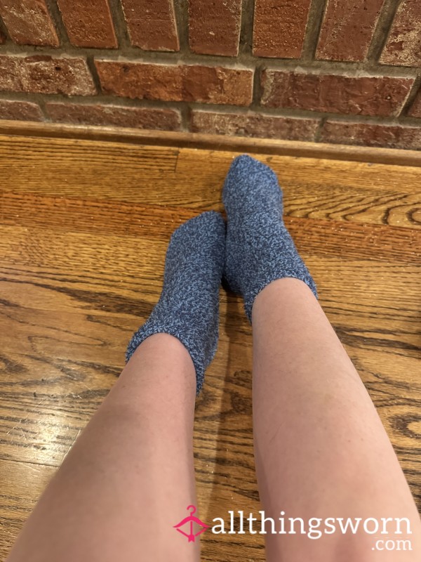 Fuzzy Blue Socks